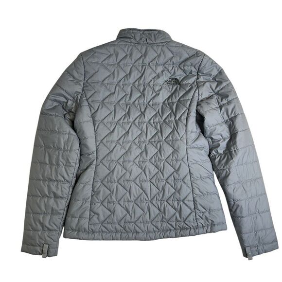 The North Face Jacket Women's Grey Puffer Quilted Zipper Pockets Size Small EUC - Picture 4 of 11